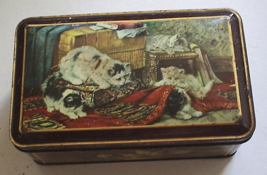 Beeldig vintage trommeltje voor koekjes met poezen / kittens, Verzenden, Gebruikt, Overige