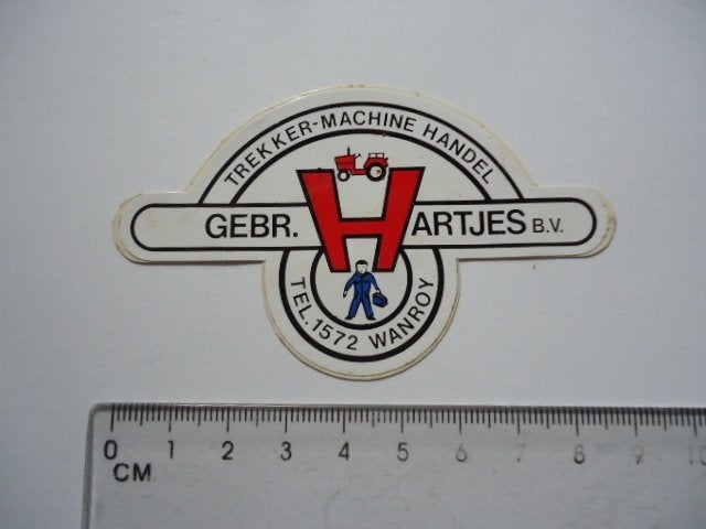 sticker oud Wanroy traktor Hartjes landbouw machine retro, Verzenden, Zo goed als nieuw, Bedrijf of Vereniging
