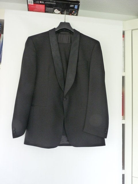 Mooie zwart smoking kostuum, maat 50, Kleding | Heren, Kostuums en Colberts, Maat 48/50 (M), Zwart, Ophalen of Verzenden, Zo goed als nieuw