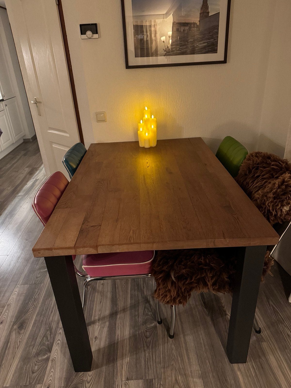 Mooie eikenhouten eettafel 140x90,  omgeving Lochem, Huis en Inrichting, Ophalen, Gebruikt, Eikenhout, 200 cm of meer