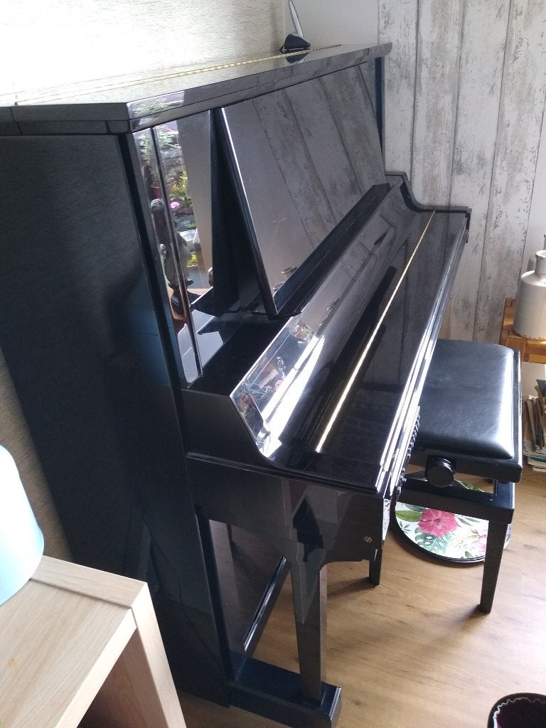 Zwarte hoogglans piano, Ophalen, Gebruikt, Zwart, Piano