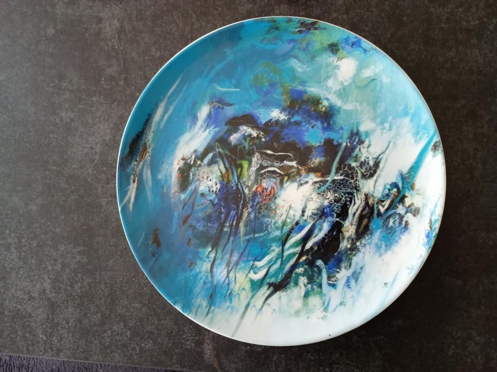 Dinerbord 'Oog op de Wereld' - Proeven van Kunst, Antiek en Kunst, Ophalen of Verzenden