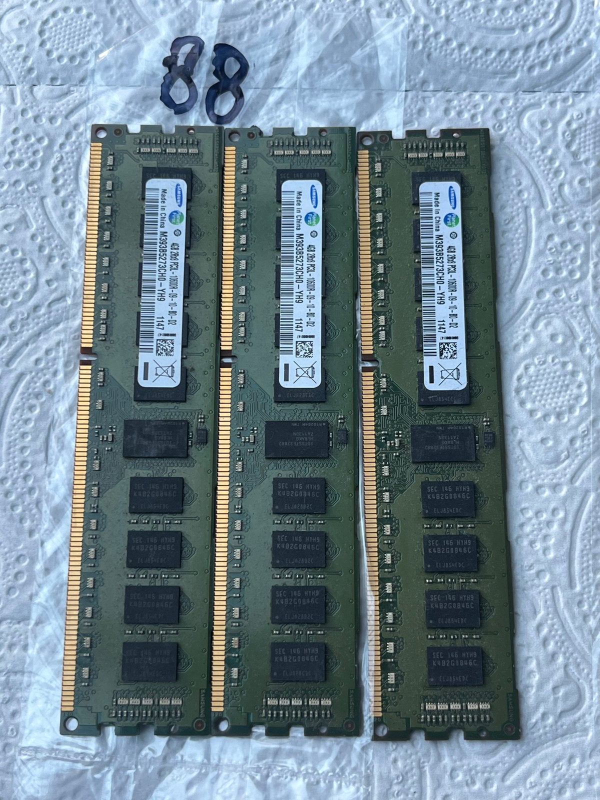 #88- 3x Samsung 8GB DDR3 RAM Geheugenmodules (24GB Totaal), Computers en Software, RAM geheugen, Verzenden, Server, 8 GB, DDR3