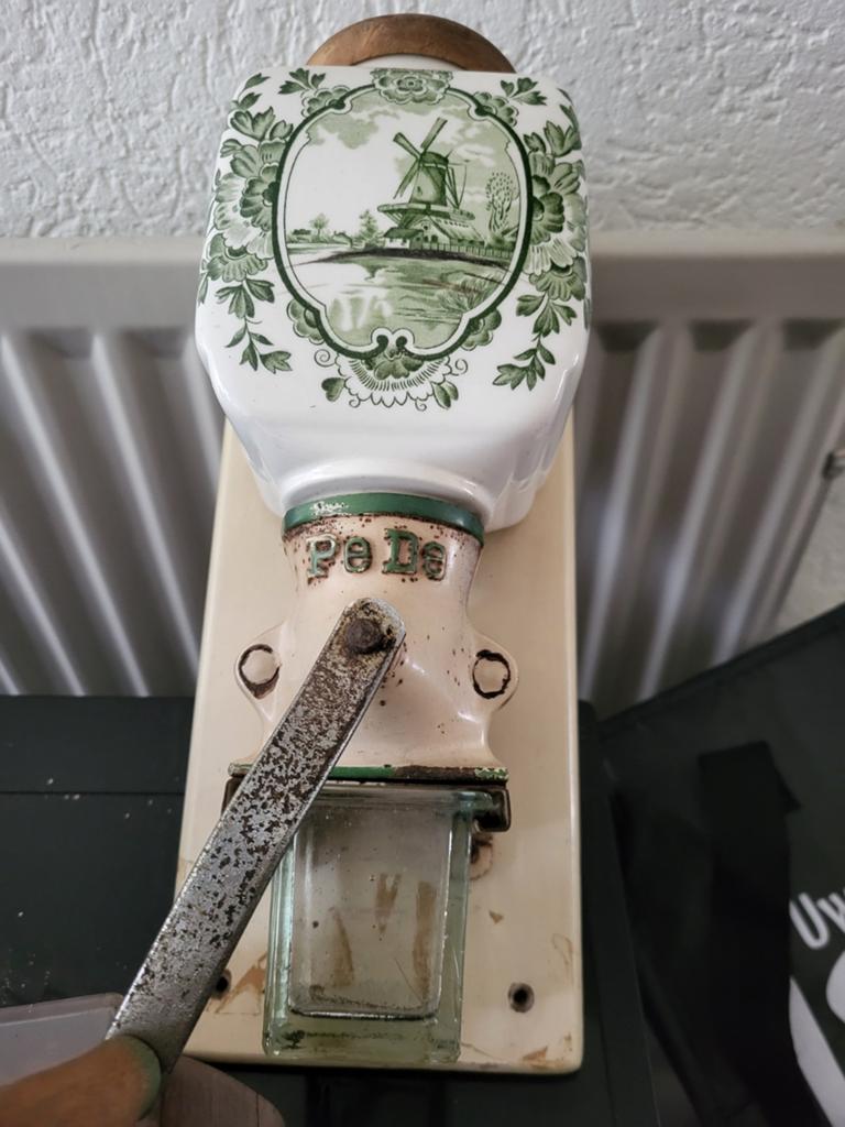Vintage Pe De Wandkoffiemolen - Delfts Blauw Molen Decor, Ophalen