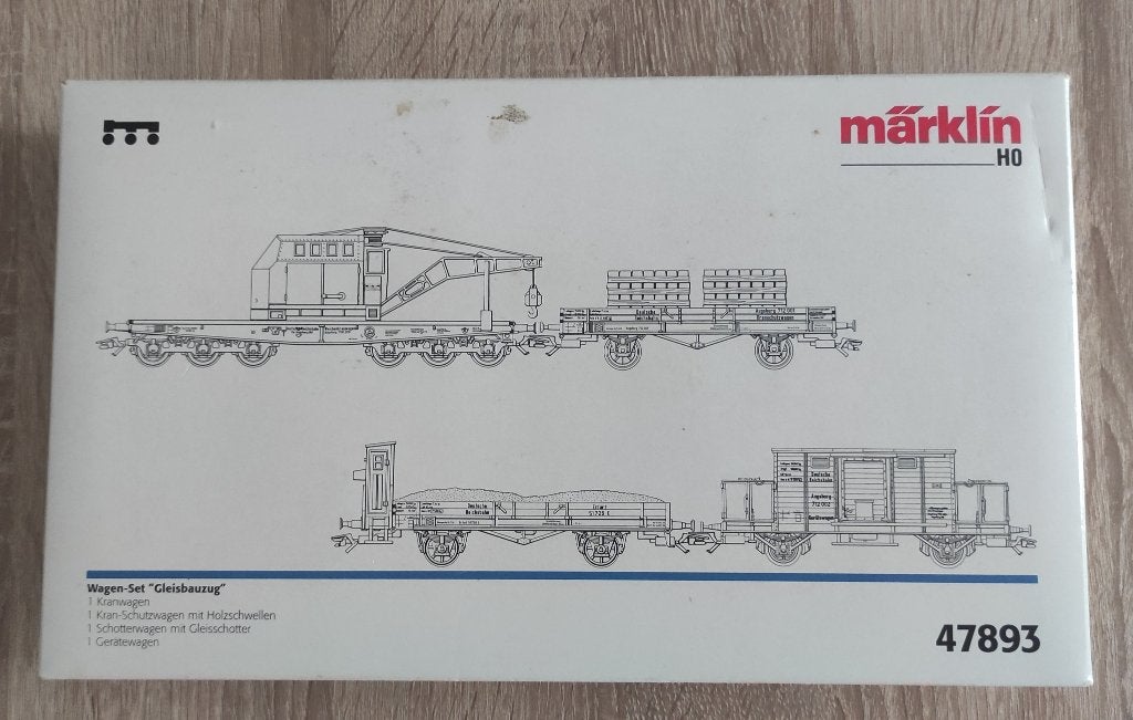 Marklin 47893  Wagen-set "Gleisbauzug" ZGAN, Hobby en Vrije tijd, Wisselstroom, Wagon, Ophalen of Verzenden, Zo goed als nieuw