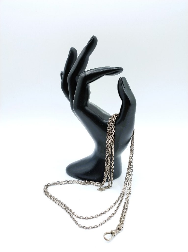 Zilveren horlogeketting, 74 cm, Verzenden, Zilver, Ketting