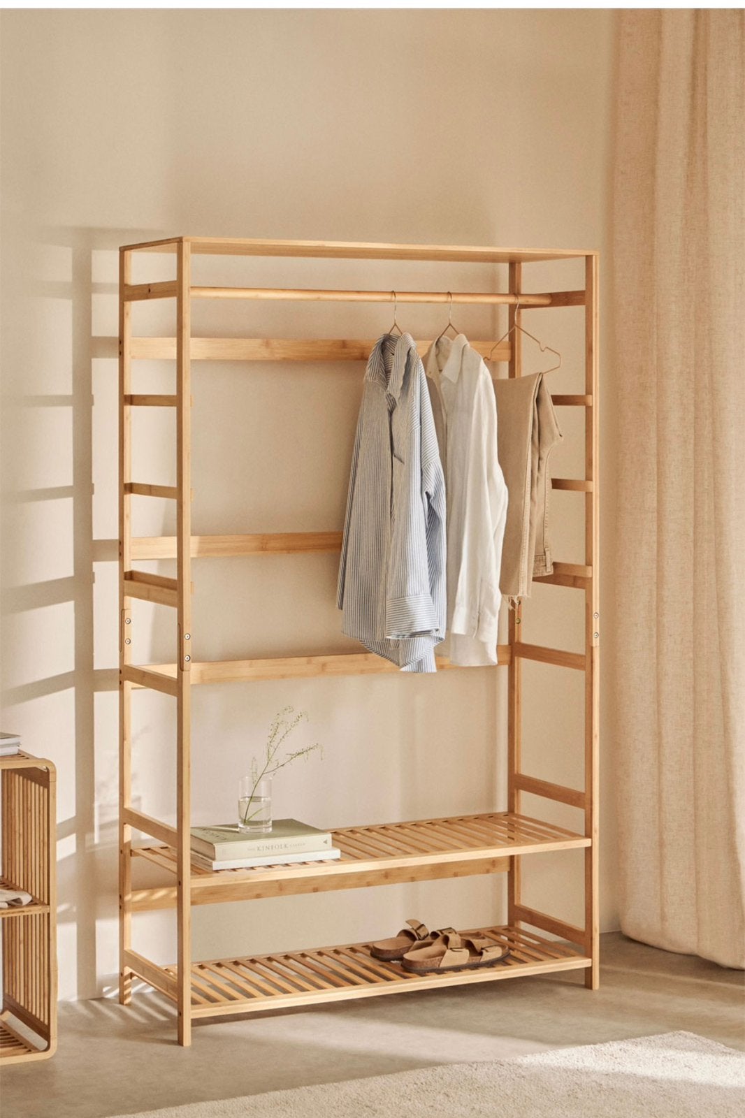 Wooden (Bamboe) Open Closet 105x175 cm, Ophalen, Zo goed als nieuw