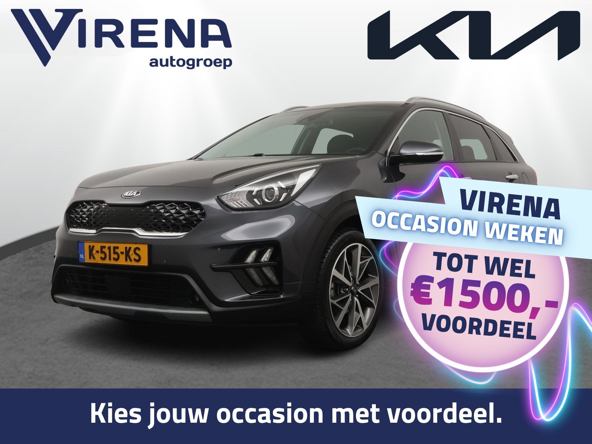 Kia Niro 1.6 GDi Hybrid DynamicPlusLine - Stoel / Stuurwielv, Dealer onderhouden, Gebruikt, Euro 6, 23 km/l