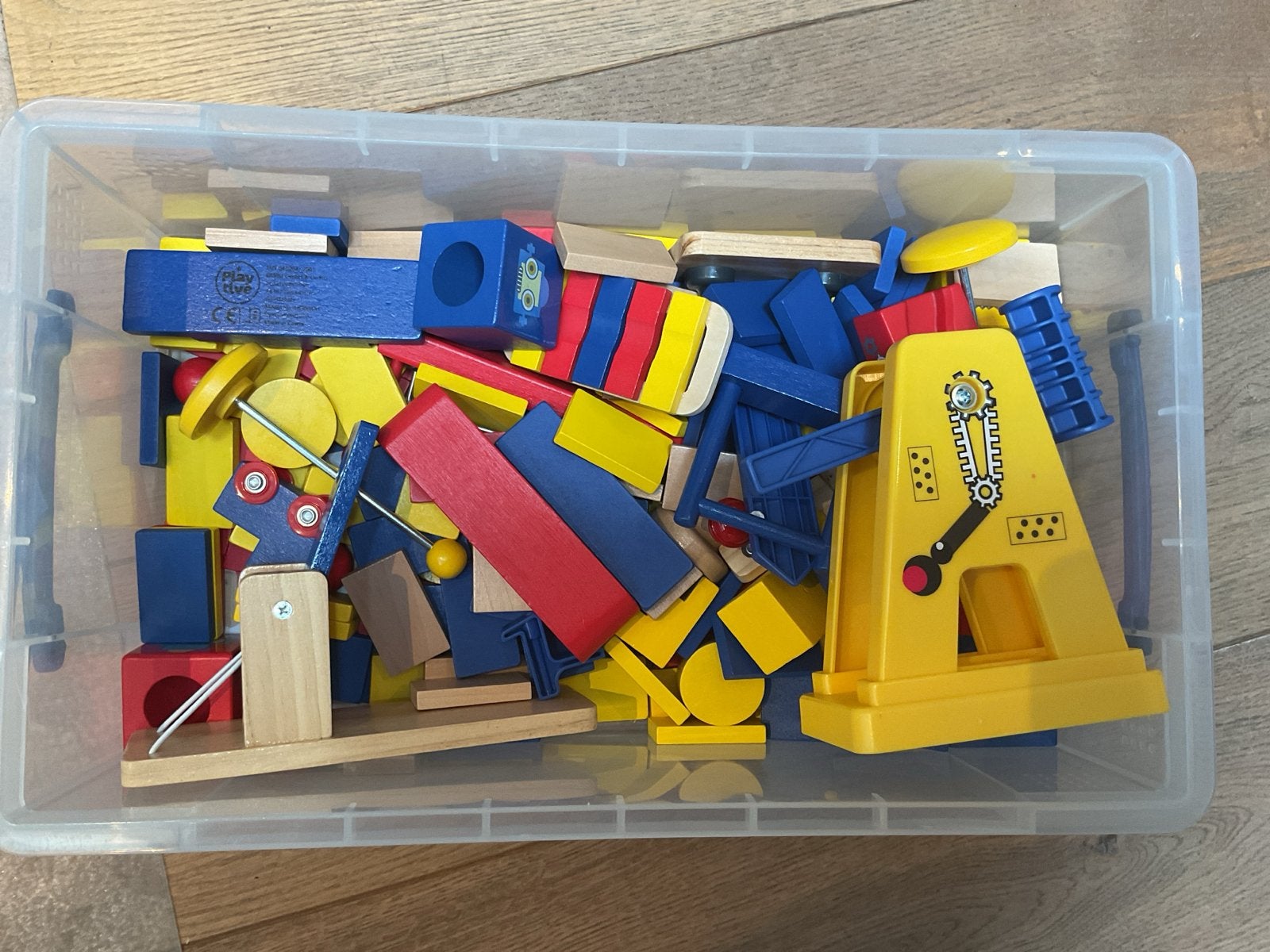 Grote doos met domino blokken en constructiespeelgoed, Kinderen en Baby's, Ophalen of Verzenden, Gebruikt, Overige merken