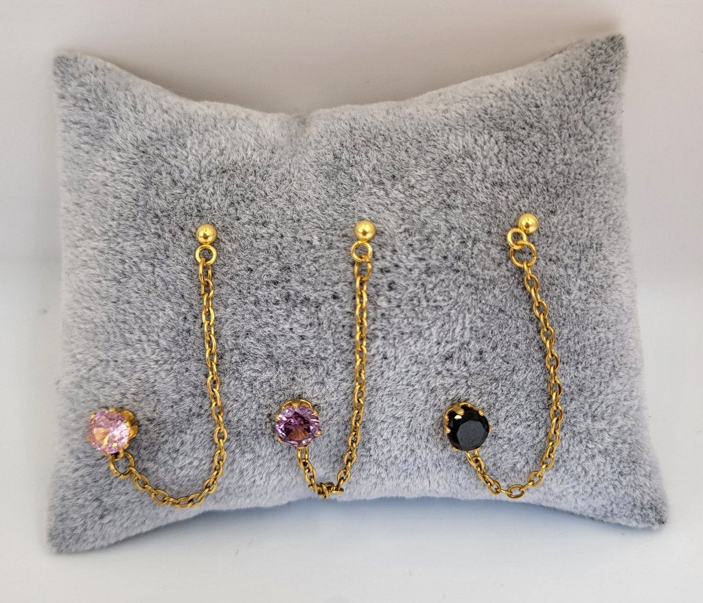 Earcuffs met gekleurde zirkonia, stainless steel, Overige materialen, La Jefa Sieraden, Nieuw, Ophalen of Verzenden