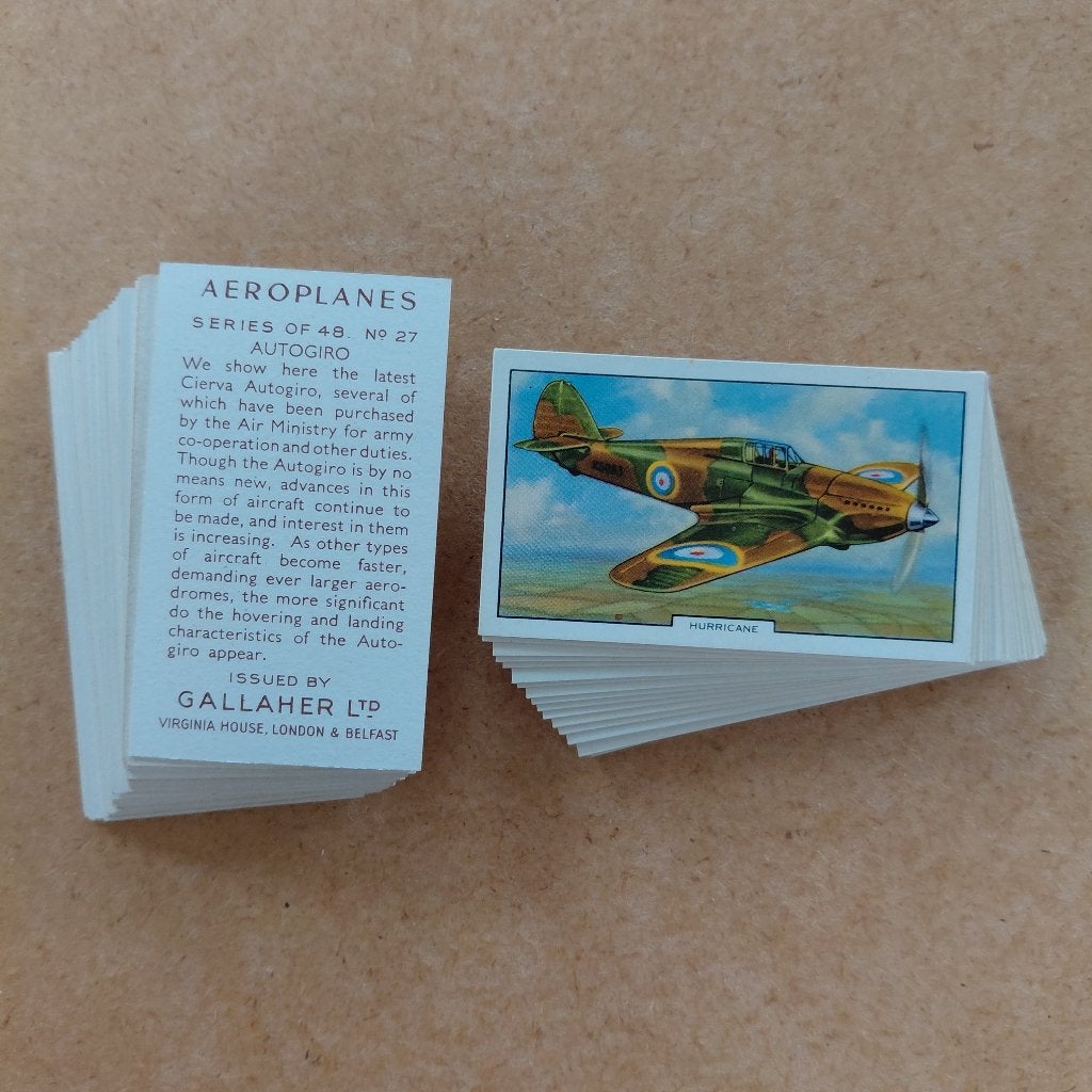 Aeroplanes compete set 48 cigarette cards 1939 Gallaher, Ophalen, Overige typen