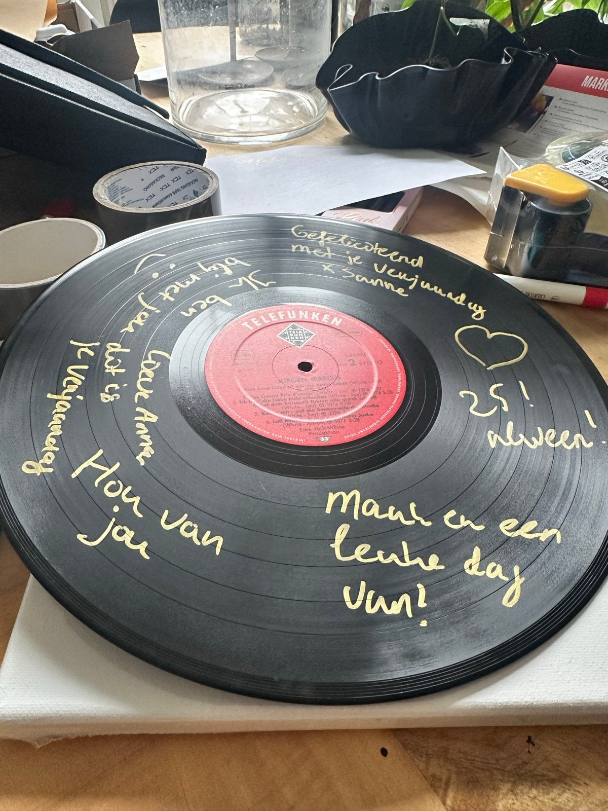 Vinyl als kaart: Originele verjaardags- of afscheidskaart, Cd's en Dvd's, Originele persing, Ophalen of Verzenden, Zo goed als nieuw