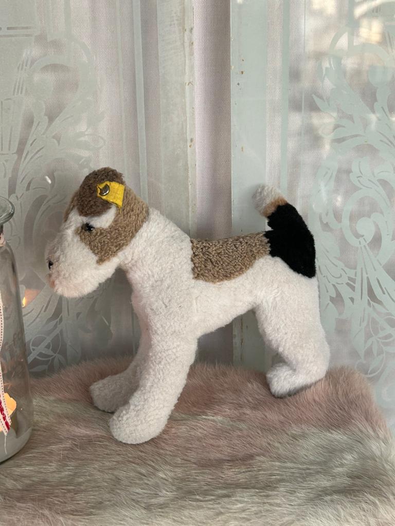 Fox Terrier steiff knopf im ohr vintage hondje izgst, Ophalen, Gebruikt