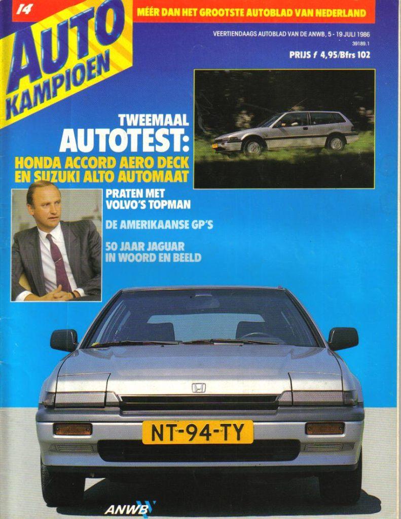 Autokampioen test Honda Accord Aerodeck Juli 1986, Ophalen of Verzenden, Gelezen, Honda