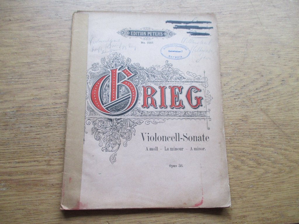 Grieg: Violoncell-Sonate A moll - A minor, Opus 36, Muziek en Instrumenten, Gebruikt, Klassiek, Ophalen of Verzenden, Artiest of Componist
