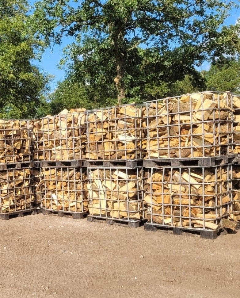Gedroogd brandhout - Eikenhout en Beukenhout, 3 tot 6 m³, Ophalen of Verzenden, Eikenhout, Blokken