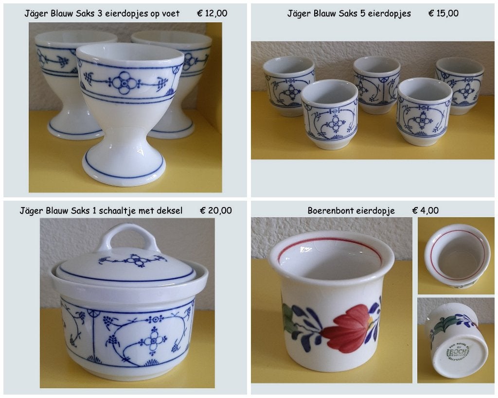 Jäger Eisenberg Blau Saks eierdopjes en schaaltje, Huis en Inrichting, Keuken | Servies, Ophalen, Overige typen, Zo goed als nieuw