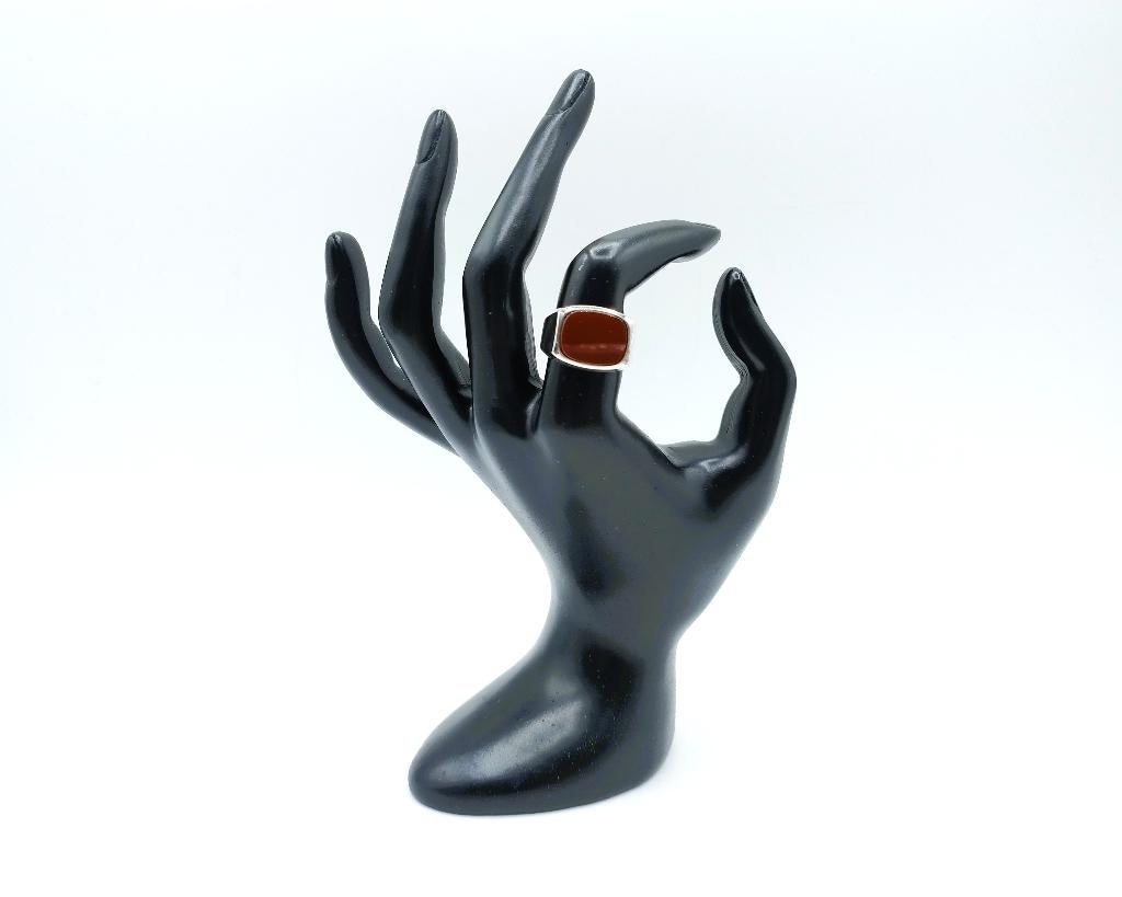 Zilveren zegelring met carneool, 18,5 mm, 18 tot 19, Info@zilverwebsite.nl, Verzenden, Heer