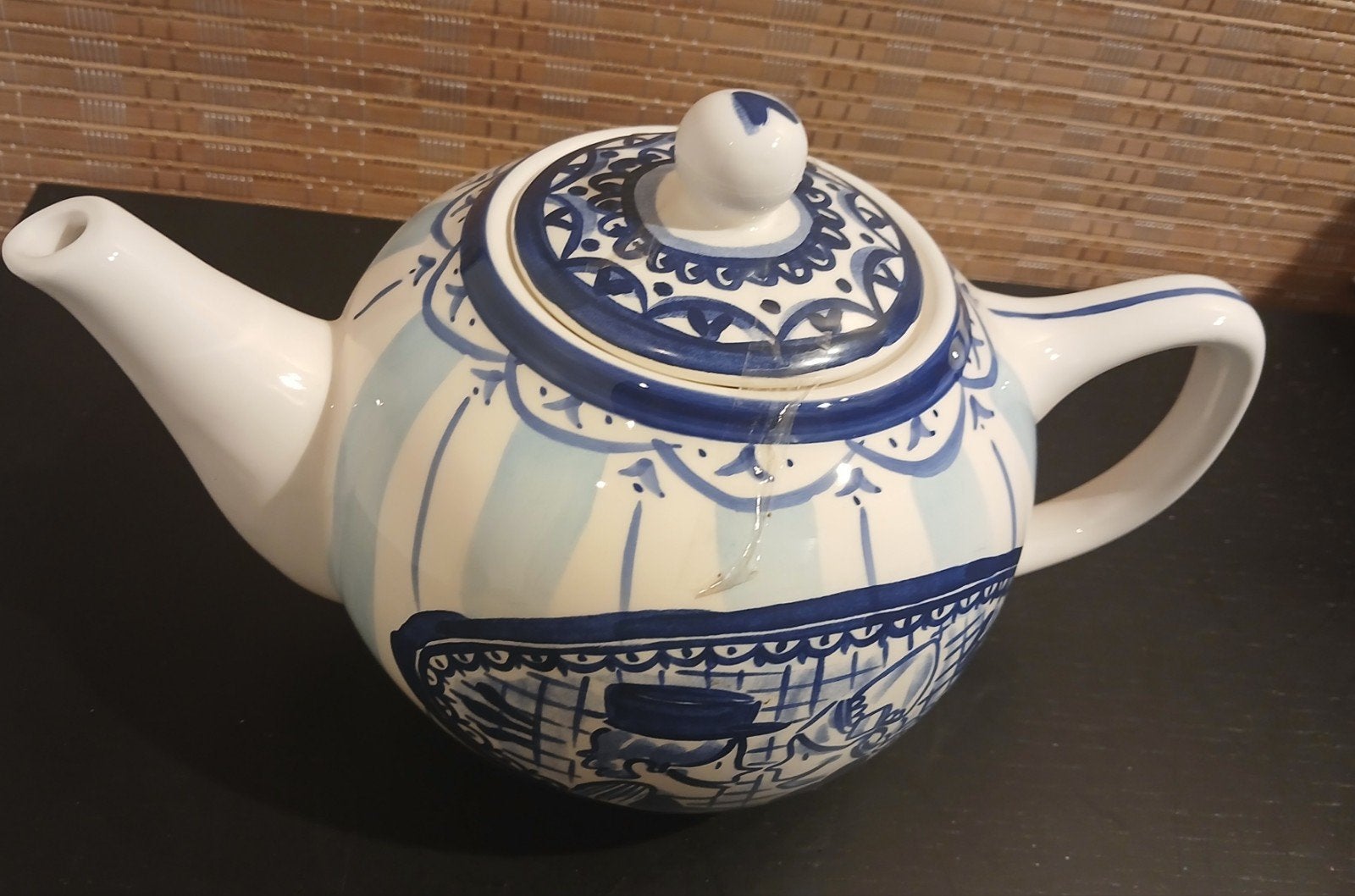 Blond Amsterdam Delfts Blond Theepot, Blauw, Ophalen of Verzenden, Steen/keramiek, Theepot/fluitketel