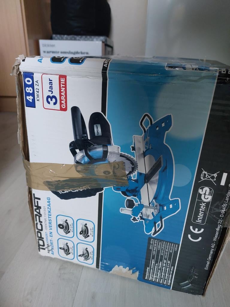 Topcraft Afkort- en Verstekzaag 480 KW42 ZA, Ophalen, Topcraft, 70 mm of meer, Nieuw