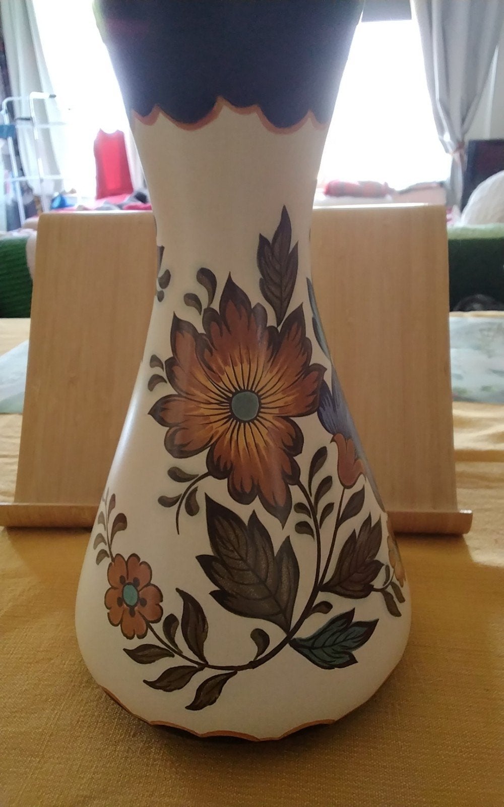 Keramiek Vaas Flora Gouda Plateel handgeschilderd, Antiek en Kunst, Ophalen of Verzenden