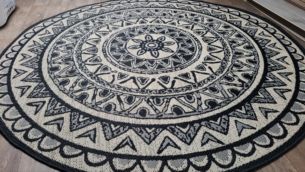 Mooi jute vloerkleed, doorsnee 200 cm, 25 euro, ophalen, Huis en Inrichting, Ophalen, Rond, 200 cm of meer, Zo goed als nieuw