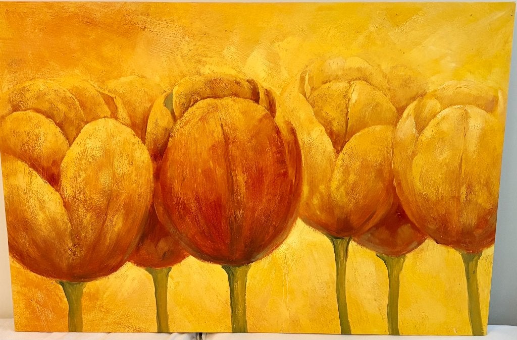 Schilderij: Gouden Tulpen, Antiek en Kunst, Kunst | Schilderijen | Modern, Ophalen
