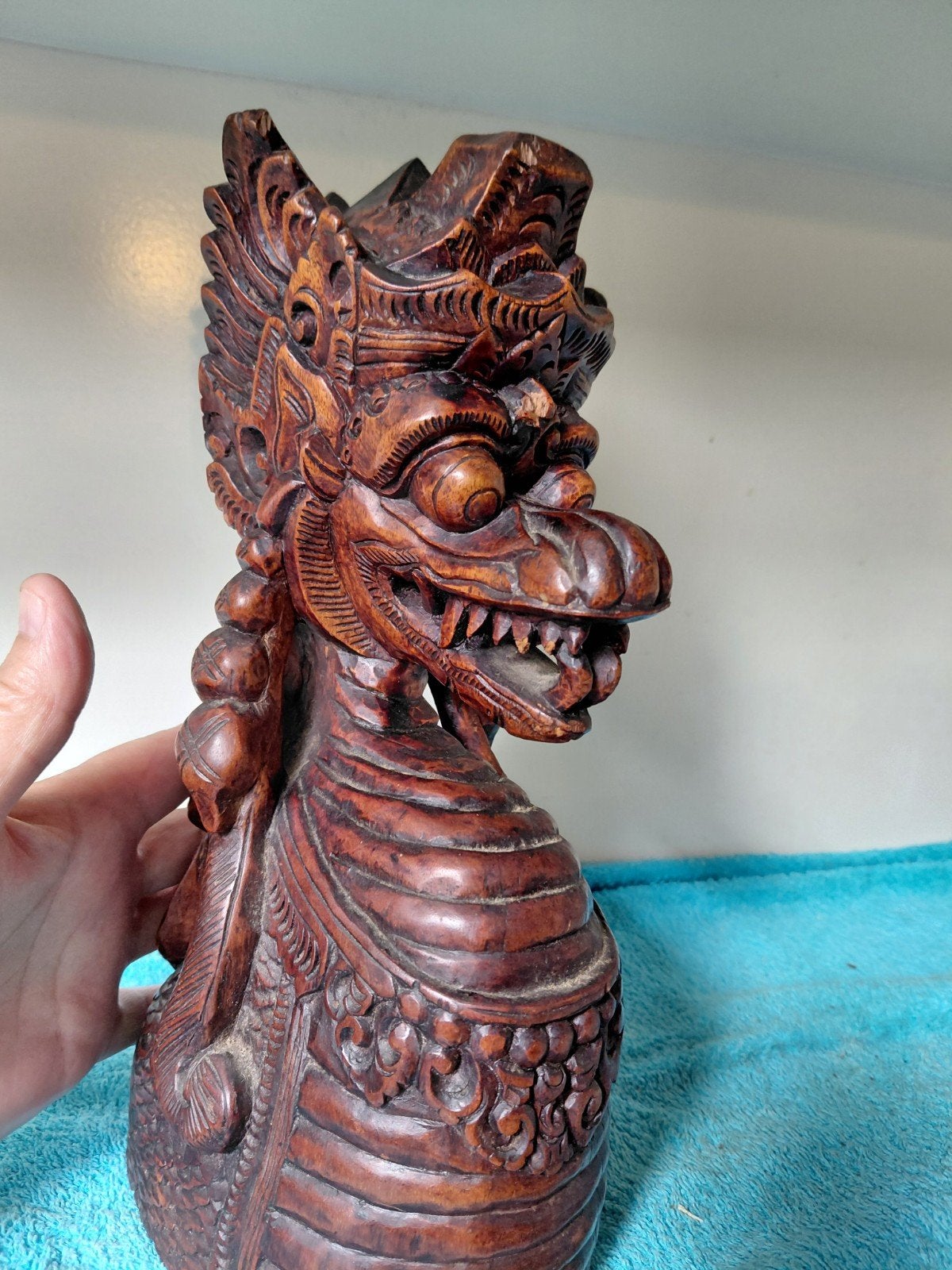 Naga Basuka Houtsnijwerk uit Balinese/Javaanse Mythologie, Ophalen of Verzenden