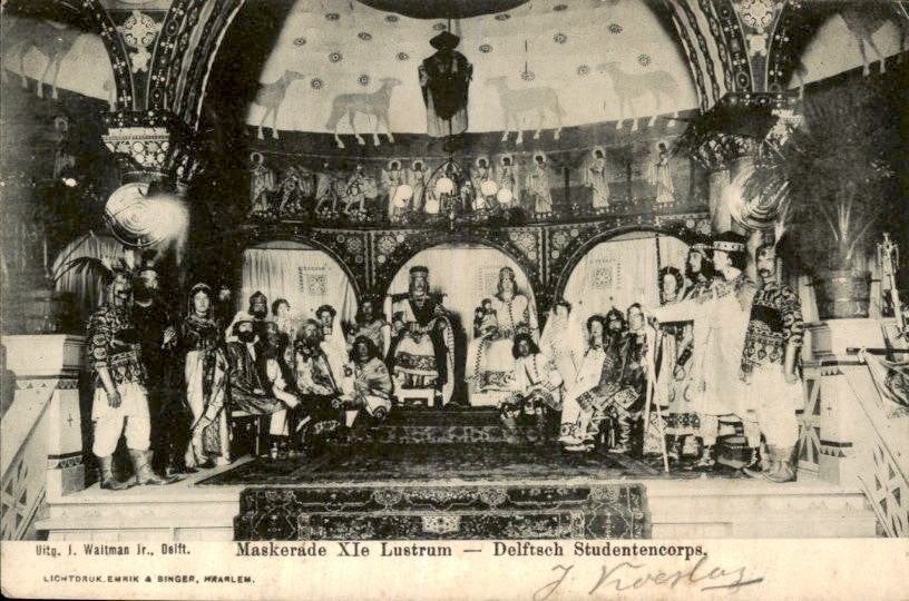Delft - Maskerade - XIe Lustrum, Verzamelen, Ophalen of Verzenden, Voor 1920, Gelopen, Zuid-Holland
