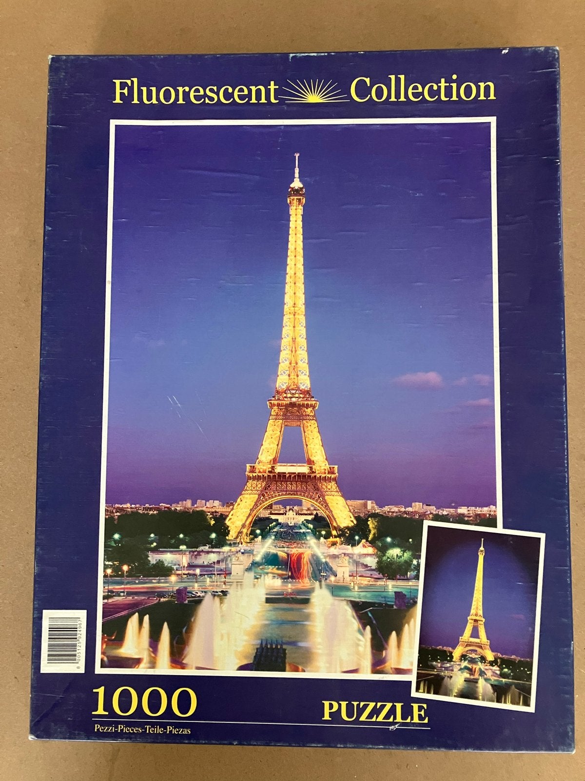 Fluorescent Eiffeltoren Puzzel 1000 Stukjes, Ophalen of Verzenden, 500 t/m 1500 stukjes, Gebruikt, Legpuzzel