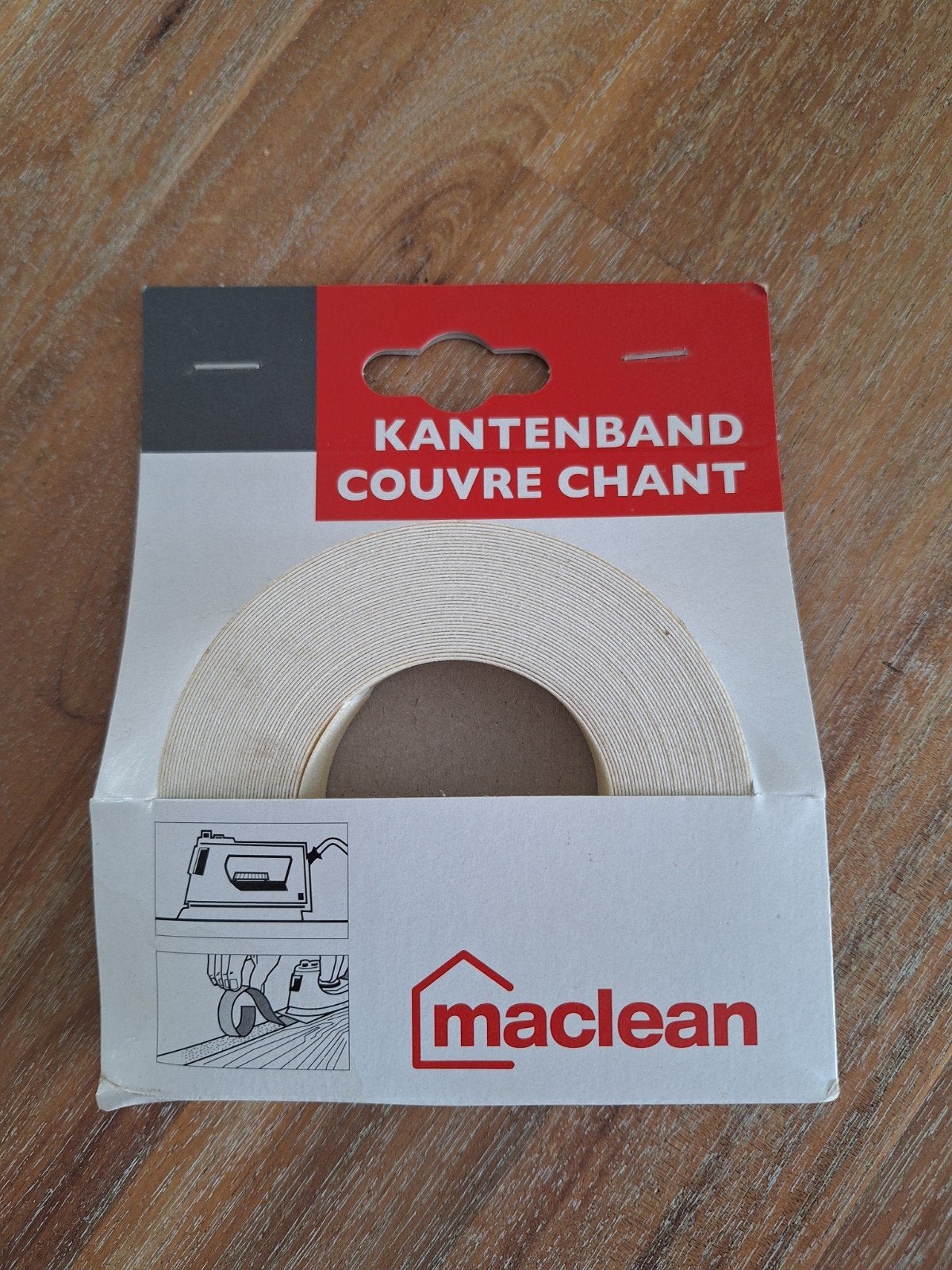 Nieuwe Maclean kantenband wit structuur 19, 10m x 20mm, Doe-het-zelf en Verbouw, Overige materialen, Overige typen, Nieuw, Ophalen of Verzenden