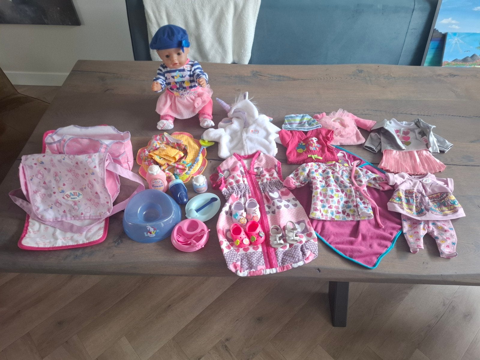 Baby born totaalpakket incl kinderwagen, Ophalen, Zo goed als nieuw, Babypop