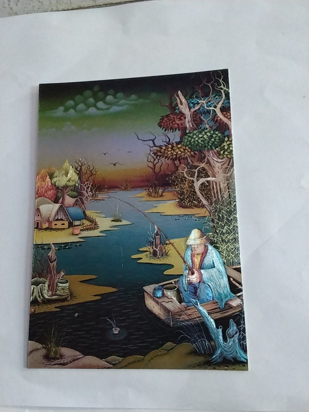 Dufex folie card : 'Fishing from a Boat' - Ivo Cenkovčan, Ophalen of Verzenden, 1960 tot 1980, Ongelopen