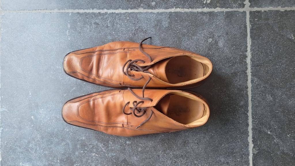 Giorgio herenschoenen maat 45, bruin leer, Made in Italy, Kleding | Heren, Schoenen, Ophalen, Bruin, Giorgio, Gedragen
