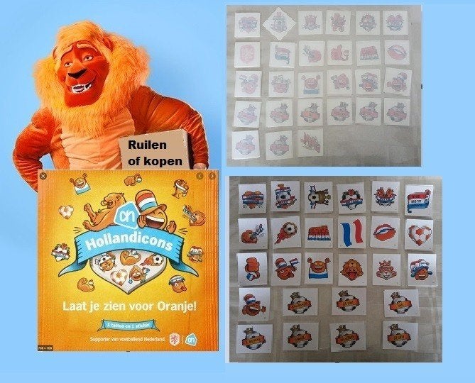 Holland icons sticker / tattoo (AH)  Oranje hollandicons, Verzamelen, Supermarktacties, Albert Heijn, Ophalen of Verzenden