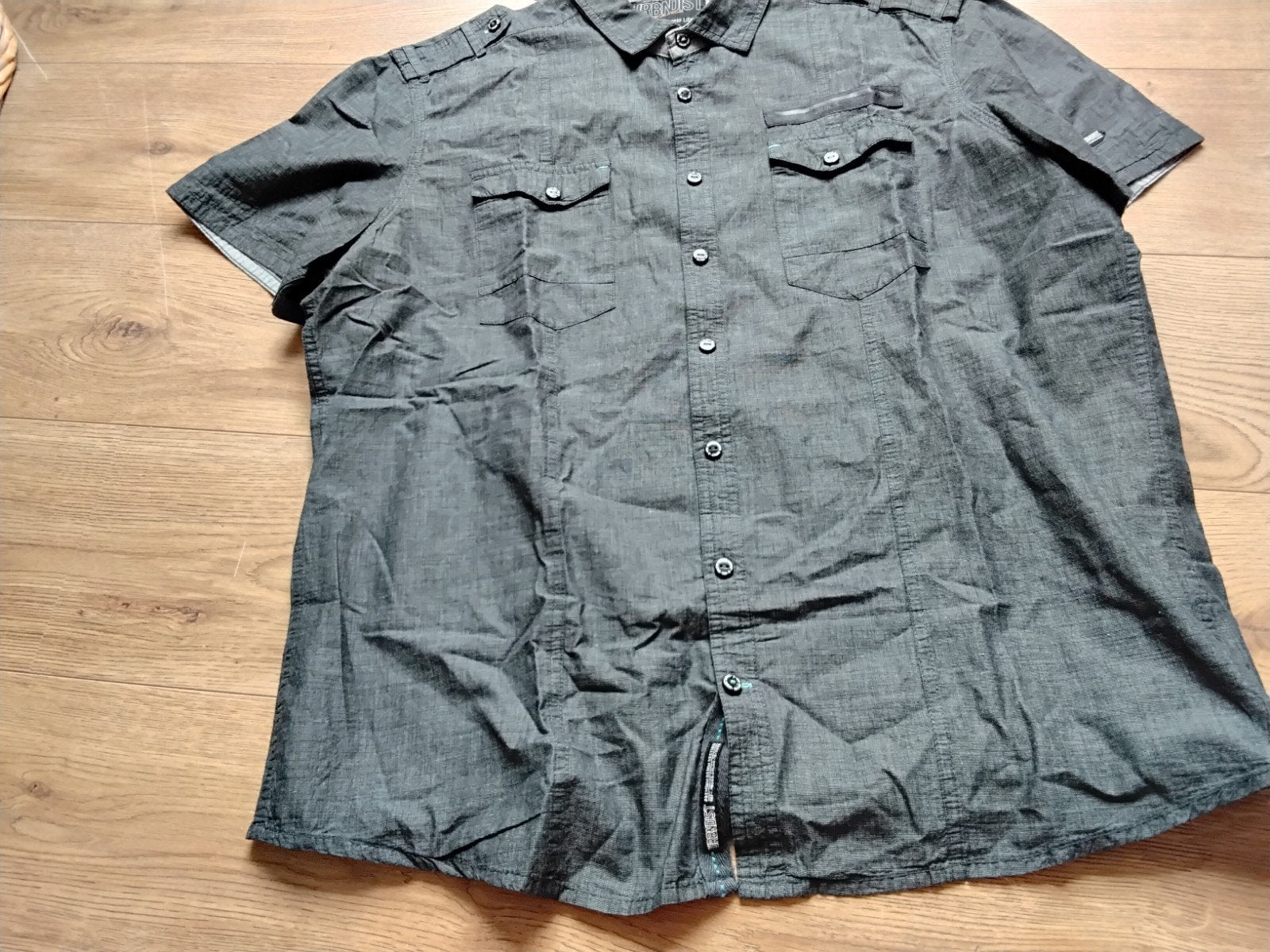 Mooi overhemd maat XXL korte mouw, Ophalen of Verzenden, Zo goed als nieuw, Blauw, Overige halswijdtes