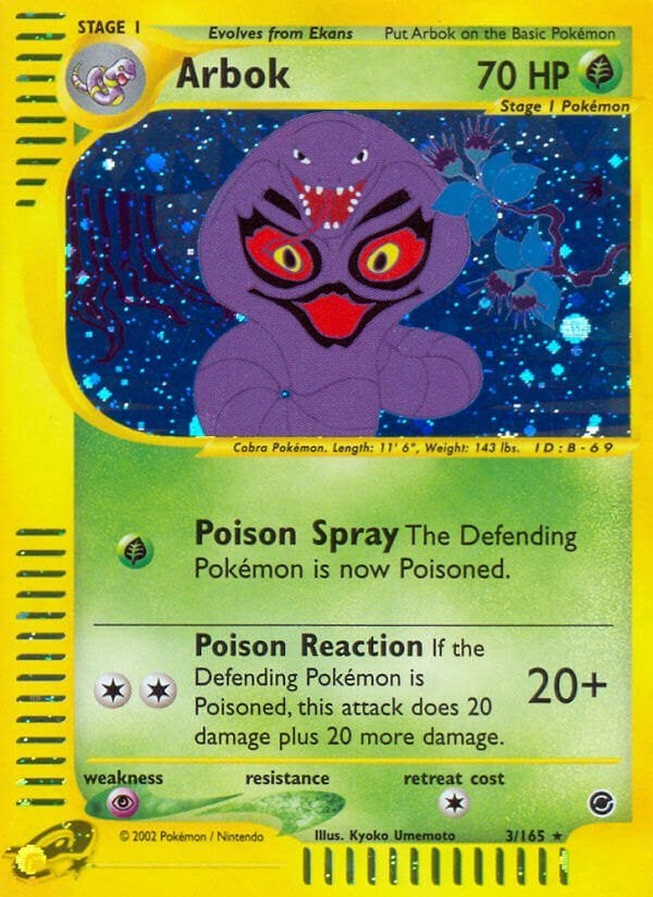 e-Card Series » Expedition » Arbok Reverse Holo, Ophalen of Verzenden, Zo goed als nieuw, Losse kaart