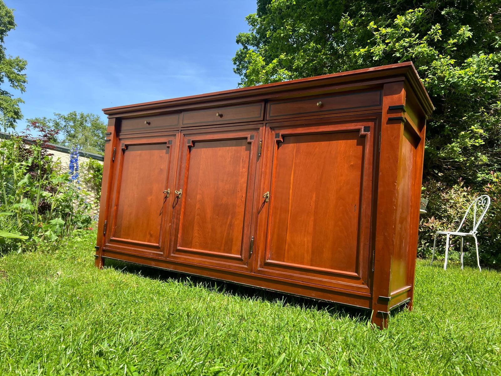 Art Deco / Revival massief houten dressoir 178 breed, Huis en Inrichting, Ophalen, Gebruikt, 25 tot 50 cm, 150 tot 200 cm