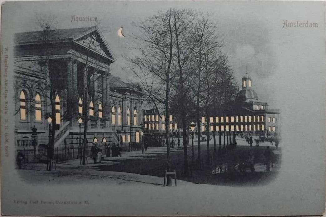 Hold-To-The-Light Kaart Amsterdam Artis Aquarium (ca. 1900), Ophalen of Verzenden, Voor 1920, Ongelopen, Noord-Holland