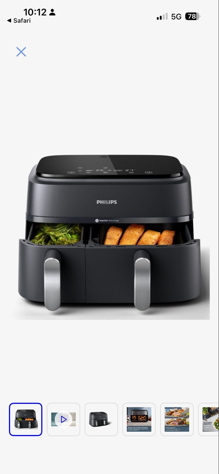 Philips Airfryer met dubbele mand - Zo goed als nieuw, Ophalen, Zo goed als nieuw, Airfryer, 1500 gram of meer
