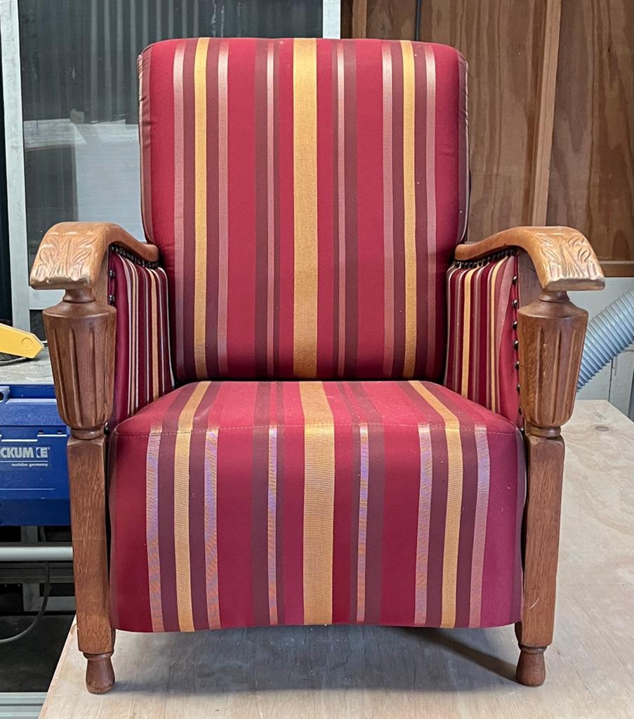 Mooie grootmoeders tijd fauteuil 2 stuks, Ophalen, Gebruikt, Minder dan 75 cm, Stof