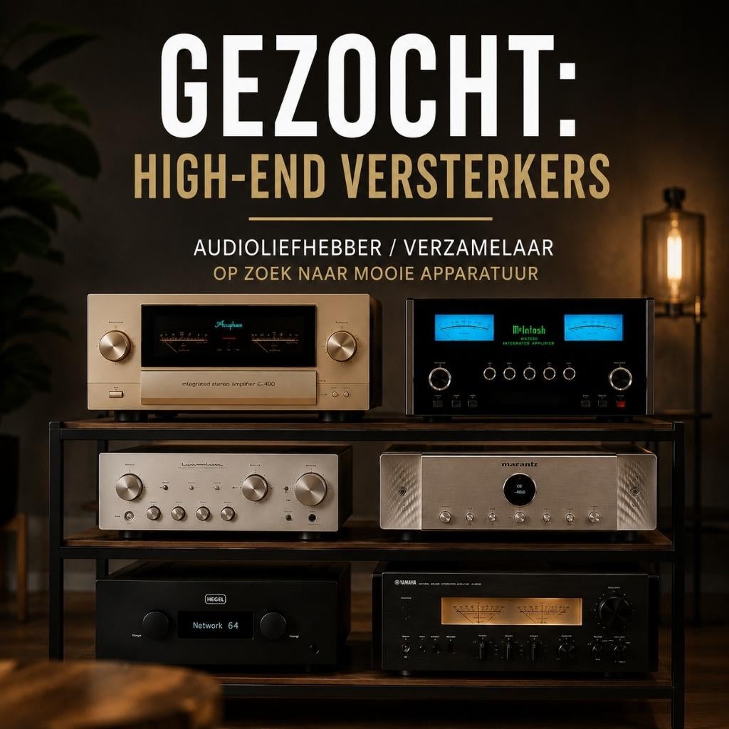 Gezocht: mooie high-end versterker / vintage audio, Overige merken, Gebruikt, Ophalen of Verzenden, 120 watt of meer