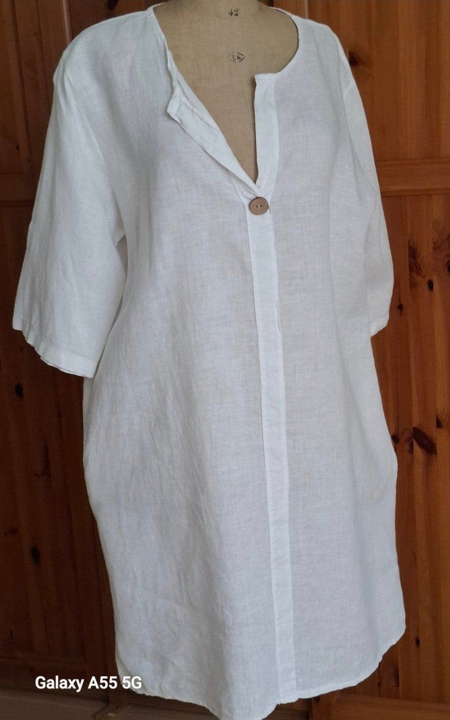 wit LINNEN mooie boho jurk, Kleding | Dames, Jurken, Maat 38/40 (M), Wit, Ophalen of Verzenden, Zo goed als nieuw