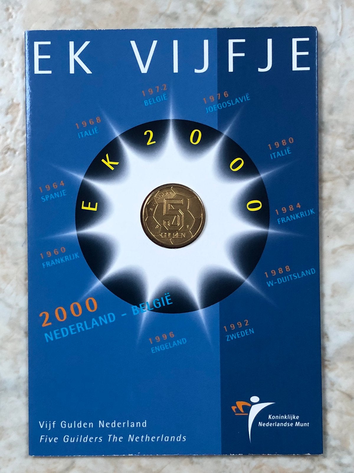 5 gulden 2000, EK Vijfje., Postzegels en Munten, Munten | Nederland, Verzenden, Koningin Beatrix, 5 gulden, Losse munt