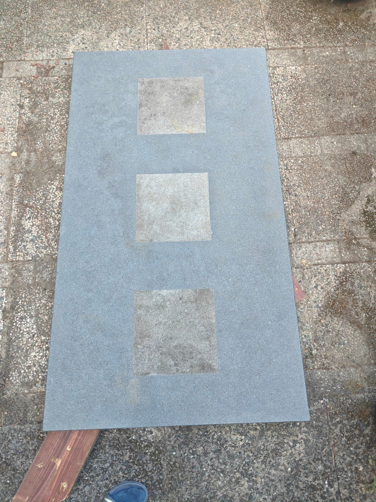 Tuin-/balkontafe (90x160x3cm) l met metalen onderstel en bla, Tuin en Terras, Tuintafels, Ophalen, Gebruikt, Rechthoekig, Metaal