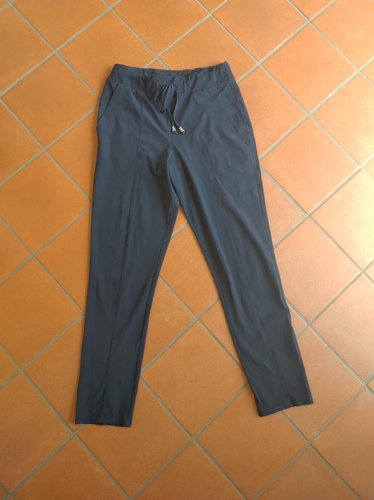 Helena hart travelstof broek S zwart/blauw zgan., Zwart, Zo goed als nieuw, Maat 36 (S), Lang