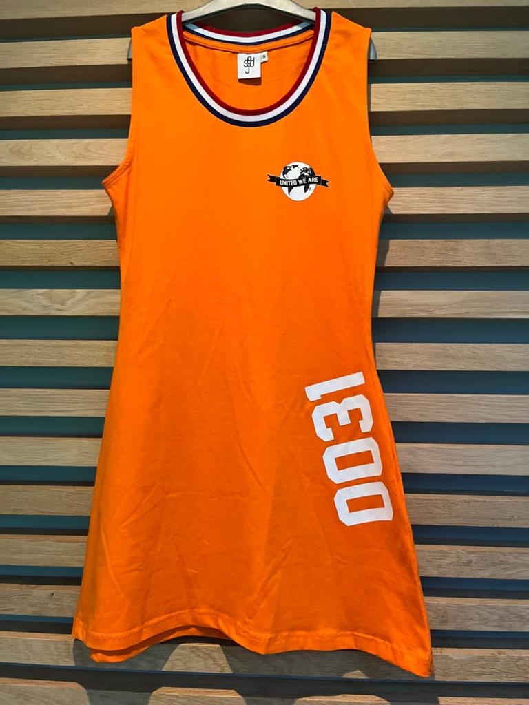Mooie partij WK oranje jurkjes . Ook kleine Maatseries, Maat 38/40 (M), Nieuw, Oranje, Ophalen of Verzenden