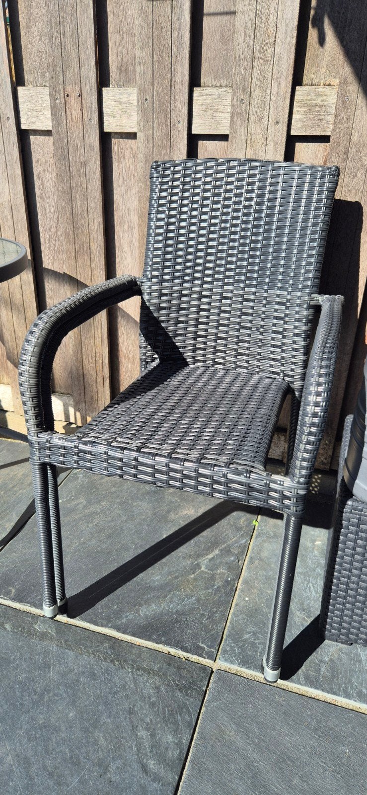 2x Comfortabele Wicker Tuinstoel - Antraciet, Ophalen, Zo goed als nieuw, Wicker