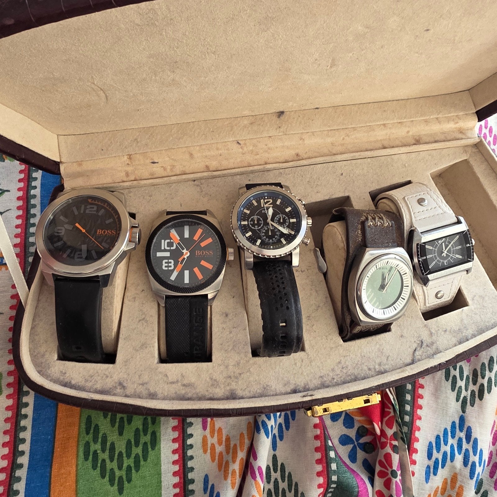 Diverse Herenhorloges: Hugo Boss, Fossil, Memphis, Overige merken, Gebruikt, Staal, Polshorloge