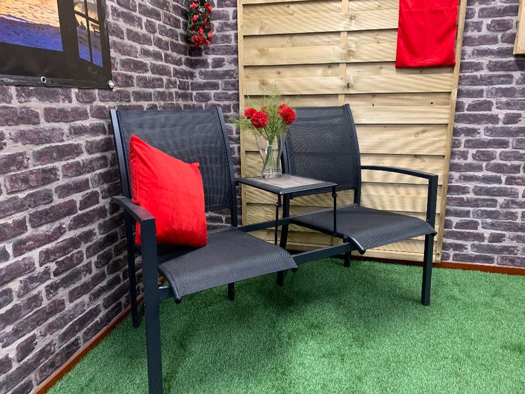 Duozit Monaco Tete a Tete textileen/metaal.., Tuin en Terras, Tuinbanken, Nieuw, Aluminium, Ophalen